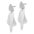Sterling Silver RH-plated Polished and Brushed Post Dangle Earring