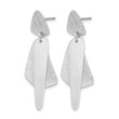 Sterling Silver RH-plated Polished and Brushed Post Dangle Earring - Birthstone Company