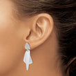 Sterling Silver RH-plated Polished and Brushed Post Dangle Earring