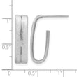 Sterling Silver Rhodium-plated Brushed J-Hoop Post Earrings - Birthstone Company