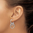Sterling Silver Rhodium-plated Polished and Textured Post Dangle E - Birthstone Company
