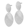 Sterling Silver Rhodium-plated Brushed Ovals Post Dangle Earrings