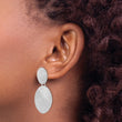 Sterling Silver Rhodium-plated Brushed Ovals Post Dangle Earrings