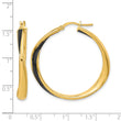 Sterling Silver Gold-tone with Black Enamel Hoop Earrings - Birthstone Company