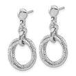 Sterling Silver Rhodium-plated Circles Post Dangle Earrings