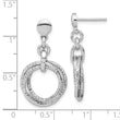Sterling Silver Rhodium-plated Circles Post Dangle Earrings