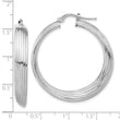 Sterling Silver Rhodium-plated Large Hoop Earrings