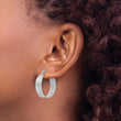 Sterling Silver Rhodium-plated Textured Hoop Earrings - Birthstone Company