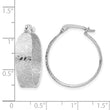 Sterling Silver Rhodium-plated Textured Hoop Earrings - Birthstone Company