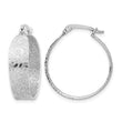 Sterling Silver Rhodium-plated Textured Hoop Earrings - Birthstone Company