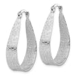 Sterling Silver Rhodium-plated Textured Hoop Earrings