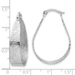 Sterling Silver Rhodium-plated Textured Hoop Earrings