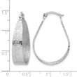 Sterling Silver Rhodium-plated Textured Hoop Earrings - Birthstone Company
