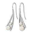 Sterling Silver Rhodium-plated FWC Pearl Drop Earrings - Birthstone Company
