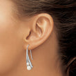 Sterling Silver Rhodium-plated FWC Pearl Drop Earrings - Birthstone Company