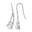 Sterling Silver Rhodium-plated FWC Pearl Drop Earrings - Birthstone Company