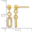 Sterling Silver Gold-plated Polished CZ Dangle Post Earrings - Birthstone Company