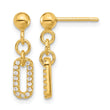 Sterling Silver Gold-plated Polished CZ Dangle Post Earrings - Birthstone Company
