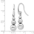 SS Rh-plated Polished Beads Shepherd's Hook Dangle Earrings