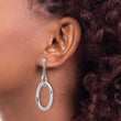 Sterling Silver Rh-plated Oval Post Dangle Earrings - Birthstone Company