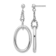 Sterling Silver Rh-plated Oval Post Dangle Earrings - Birthstone Company