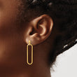 Sterling Silver Gold-plated Polished Paperclip Post Dangle Earring