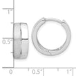Sterling Silver Rhodium-plated Satin and Polished Hinged Hoop Earr