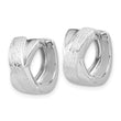 Sterling Silver Rhodium-plated and D/C Hinged Hoop Earrings