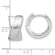 Sterling Silver Rhodium-plated and D/C Hinged Hoop Earrings