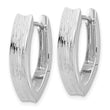 Sterling Silver Rhodium-plated and D/C Fancy Hinged Hoop Earrings