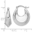 Sterling Silver Rhodium-plated Graduating Puffed Hoop Earrings