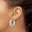 Sterling Silver Rhodium-plated and D/C Hoop Earrings