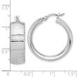 Sterling Silver Rhodium-plated and D/C Hoop Earrings