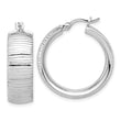 Sterling Silver Rhodium-plated and D/C Hoop Earrings