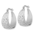 Sterling Silver Rhodium-plated Textured Hoop Earrings