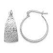Sterling Silver Rhodium-plated Textured Hoop Earrings - Birthstone Company
