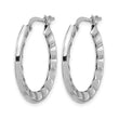 Sterling Silver Rh-plated Polished/Hammered Hoop Earrings - Birthstone Company