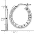 Sterling Silver Rh-plated Polished/Hammered Hoop Earrings