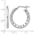 Sterling Silver Rh-plated Polished/Hammered Hoop Earrings - Birthstone Company
