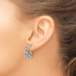 Sterling Silver Rh-plated Polished Curb Chain Post C-Hoop Earrings - Birthstone Company