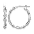 Sterling Silver Rh-plated Polished/Textured/Twisted Hoop Earrings - Birthstone Company