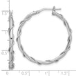 Sterling Silver Rh-plated Polished/Textured/Twisted Hoop Earrings