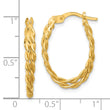 Sterling Silver Gold-tone Polished and Twisted Oval Hoop Earrings