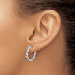 Sterling Silver Rh-plated Polished/Hammered J-Hoop Post Earrings - Birthstone Company