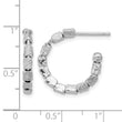 Sterling Silver Rh-plated Polished/Hammered J-Hoop Post Earrings - Birthstone Company