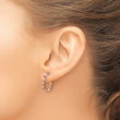Sterling Silver Rose Gold-plat Polished/Hammered J-Hoop Earrings - Birthstone Company