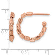 Sterling Silver Rose Gold-plat Polished/Hammered J-Hoop Earrings - Birthstone Company