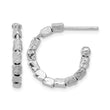 Sterling Silver Rh-plated Polished/Hammered J-Hoop Post Earrings - Birthstone Company
