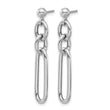 Sterling Silver RH-plated Polished Fancy Link Post Dangle Earrings - Birthstone Company