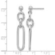 Sterling Silver RH-plated Polished Fancy Link Post Dangle Earrings - Birthstone Company